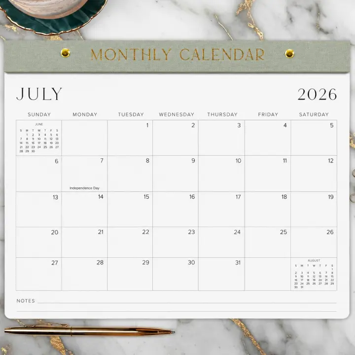 Aesthetic Desk Calendar 2026–2027 — Minimal Desktop & Wall Planner 14.5 x 11.5
